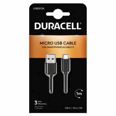 Duracell MicroUSB lataus- ja datakaapeli 1m | E. Kylmälä Oy
