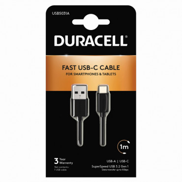 Duracell USB-C lataus- ja datakaapeli 1m | E. Kylmälä Oy