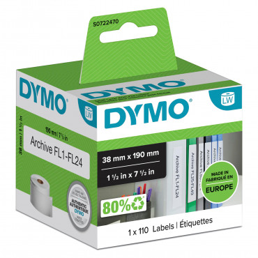 Dymo LabelWriter pienet mappitarrat 38 x 190 mm | E. Kylmälä Oy