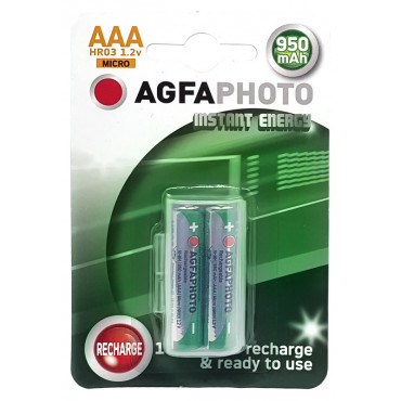 AgfaPhoto AAA 950 mAh esiladattu akku x 2 -pakkaus | E. Kylmälä Oy