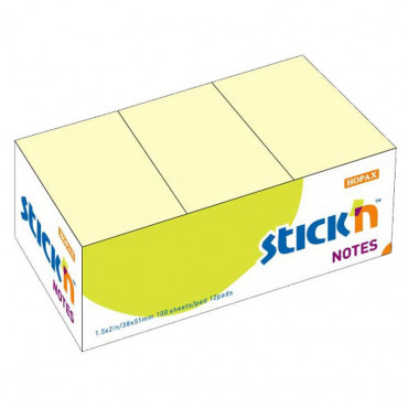 Stick′n viestilappu 38 x 50 mm keltainen (12) | E. Kylmälä Oy