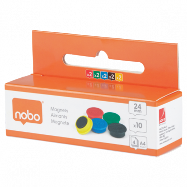 Nobo magneetit 24 mm värilajitelma (10) | E. Kylmälä Oy