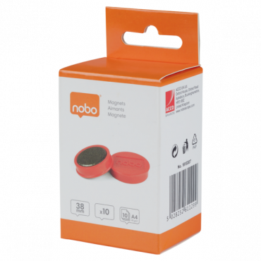 Nobo magneetit 38 mm 1,5 kg punainen (10) | E. Kylmälä Oy