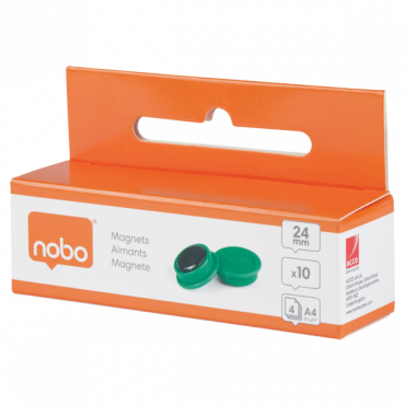Nobo magneetit 24 mm vihreä (10) | E. Kylmälä Oy