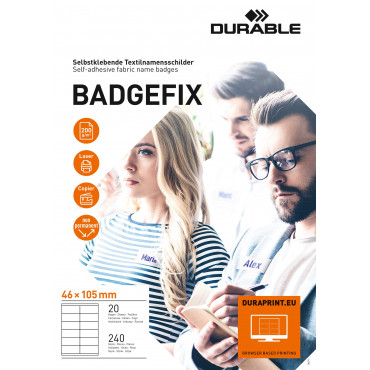 Durable Badgefix itsekiinnittvä nimikyltti 46x105mm (240) | E. Kylmälä Oy