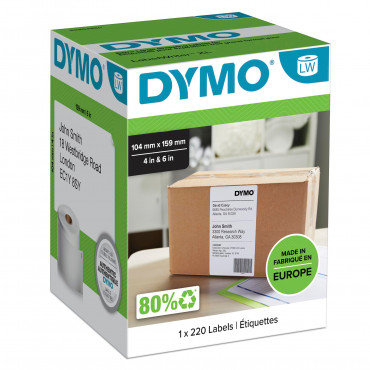 Dymo LabelWriter suuret rahtitarrat 104 mm X 159 mm (valkoinen) 220 tarraa. | E. Kylmälä Oy