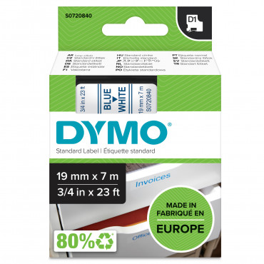 Dymo D1 tarrateippi 19 mm si/va | E. Kylmälä Oy