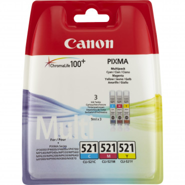 Canon CLI-521 Multipakkaus 3 x 9 ml patruunaa | E. Kylmälä Oy