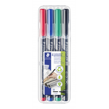 Staedtler Lumocolor M317 medium 4 värin sarja 1,0 mm | E. Kylmälä Oy