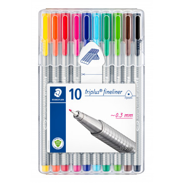 Staedtler Triplus fineliner 334 0,3 mm 10-v sarja | E. Kylmälä Oy