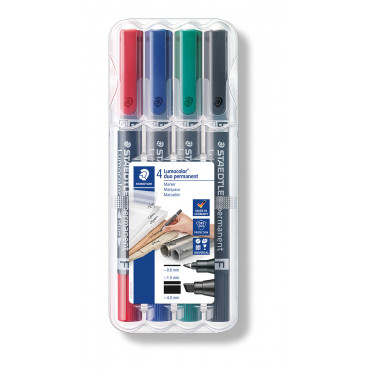 Staedtler 348 DUO huopakynä 4 väriä 0.6 mm/1.5 mm | E. Kylmälä Oy