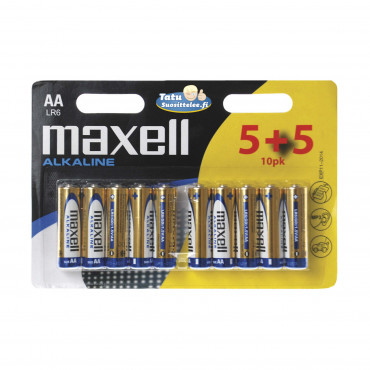 Maxell paristo LR6 (AA) 5+5, 10-pack Maxell paristo LR6 (AA) 5+5, 10-pack | E. Kylmälä Oy