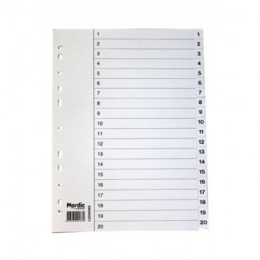 Nordic Office muovirekisteri A4 1-20 valkoinen | E. Kylmälä Oy