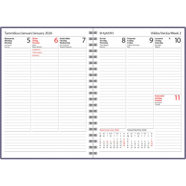 Diario Vertical, liila | E. Kylmälä Oy