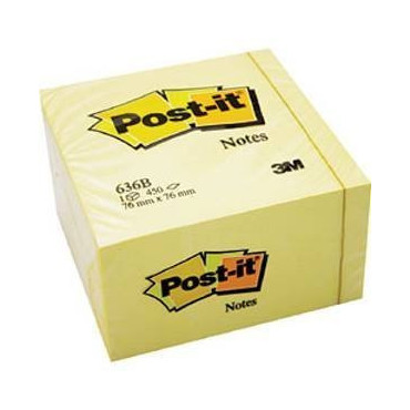 Post-it 636-B viestilappukuutio Canary Yellow 76 mm x 76 mm | E. Kylmälä Oy
