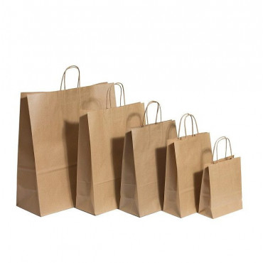 Nyörisankakassi ruskea 26 + 12 x 35 cm (50) | E. Kylmälä Oy