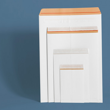 Kartonkikirjepussi  540 x 730 mm valkoinen (50) | E. Kylmälä Oy