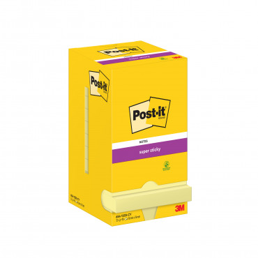 Post-it 654 Super Sticky viestilappu keltainen 76 x 76 mm (12) | E. Kylmälä Oy