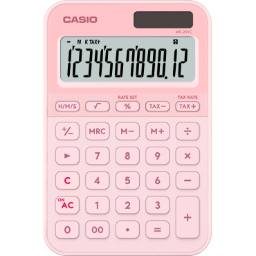 Casio MS-20YC pöytälaskin pinkki | E. Kylmälä Oy