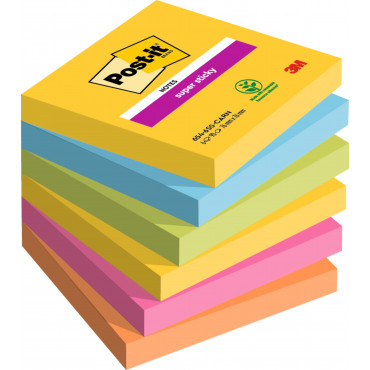 Post-it 654 Super Sticky Carnival värilajitelma 76 x 76 mm | E. Kylmälä Oy
