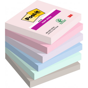 Post-it 654 Super Sticky Soulful varilajitelma 76 x 76 mm (6) | E. Kylmälä Oy