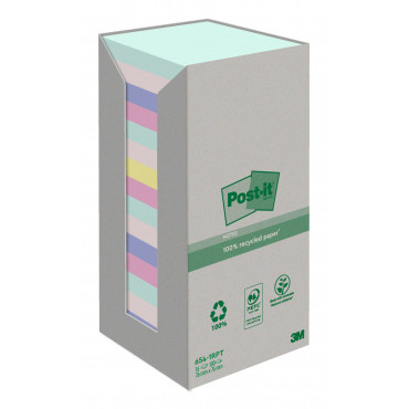 Post-it ekoviestilappu värilajitelma 76 x 76 mm (16) | E. Kylmälä Oy