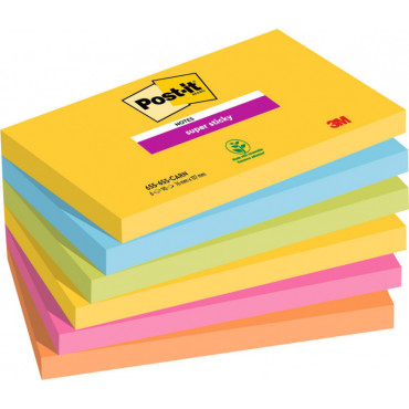 Post-it 655 Super Sticky Carnival värilajitelma 76 x 127 mm | E. Kylmälä Oy