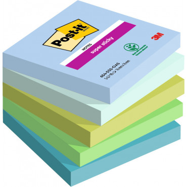 Post-it 655 Super Sticky Oasis värilajitelma 76 x 76 mm (5) | E. Kylmälä Oy