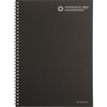 Päivämuistio/Dagsmemorial, parikierresidottu, musta | E. Kylmälä Oy