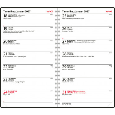 Viikkopäivyri/Veckodatumvisare 14 Eko, musta | E. Kylmälä Oy