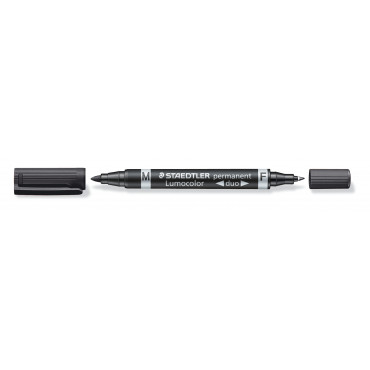 Staedtler Lumocolor 348 DUO huopakynä musta 0,6 mm/1,5 mm | E. Kylmälä Oy