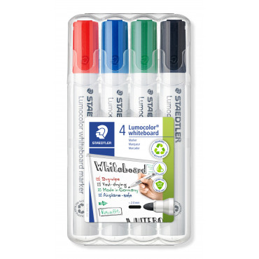 Staedtler Lumocolor 351 valkotaulukynä 4-v sarja 2 mm pyöreä | E. Kylmälä Oy