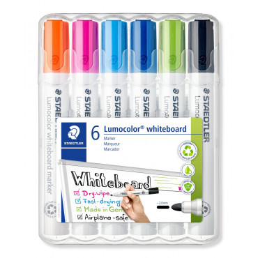 Staedtler Lumocolor 351 valkotaulukynä 6-v sarja 2 mm pyöreä | E. Kylmälä Oy