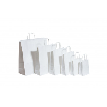 Nyörisankakassi valkoinen 32 + 12 x 41 cm (50) | E. Kylmälä Oy