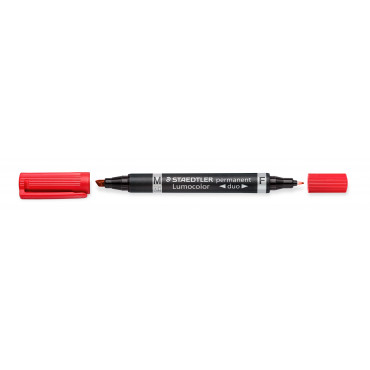 Staedtler Lumocolor 348 DUO huopakynä punainen 0,6 mm/1,5 mm | E. Kylmälä Oy