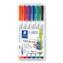 Staedtler Lumocolor 301 valkotaulukynä 1 mm 6-v sarja ohut | E. Kylmälä Oy