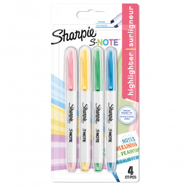 Sharpie S-Note korostuskynä 4-värin sarja | E. Kylmälä Oy