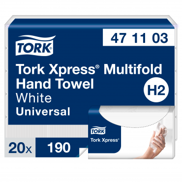Tork Xpress® Multifold -käsipyyhkeet luonnonvalkoinen H2 | E. Kylmälä Oy